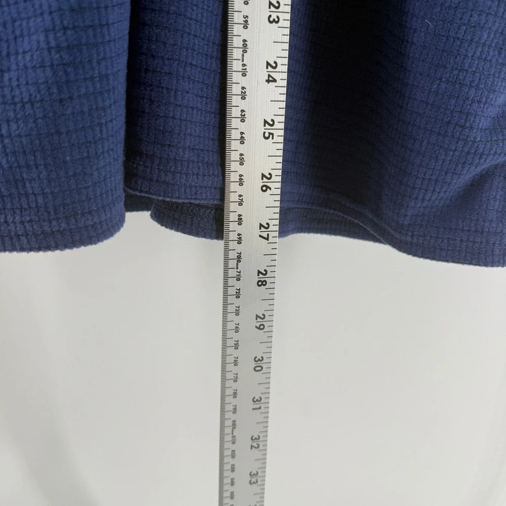 Mountain Hardwear Womens Blue Waffle Knit Mock Neck Base Layer Top Size 12 USA